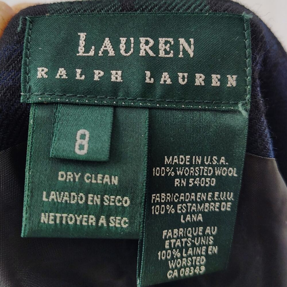 Vintage Lauren Ralph Lauren Blackwatch Wool Skirt USA 8 Plaid Midi Wrap - Picture 5 of 15